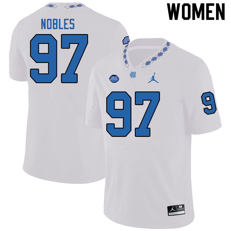 Jordan Brand Women #97 Alex Nobles North Carolina Tar Heels College Football Jerseys Sale-White